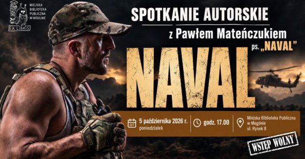 Miejska Biblioteka Publiczna w Mogilnie zaprasza 5 października 2026 r. o godz. 17.00 na spotkanie autorskie z Pawłem Mateńczukiem, znanym jako „Naval”. Wydarzenie odbędzie się w sali konferencyjnej biblioteki przy ul. Rynek 8. Wstęp jest wolny.